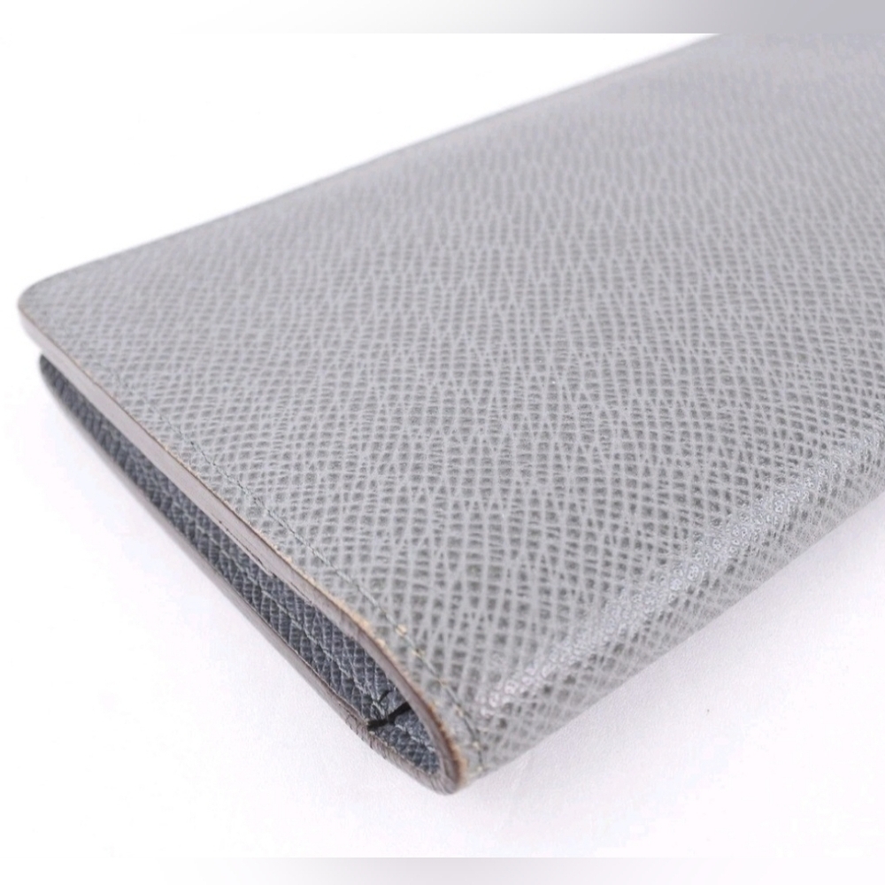 RARE LOUIS VUITTON Grey Taiga Brazza (Unisex) Bifold Long Wallet (EUC) - Picture 6 of 11
